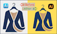 fix ai art mistakes and convert logo to vector high quality