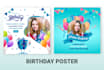 create formal birthday poster or banner designs in 24 hours