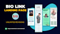 build bio link landing page custom design in elementor pro