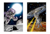 design a crazy space cat art