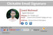 design a clickable HTML email signature