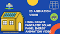 create fantastic solar panel energy animation video