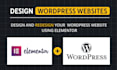 design and customize your wordpress website using elementor