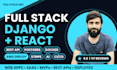 build django react web app, saas mvp, rest api and deploy it on aws docker