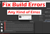 fix any unity bug or android build errors in unity game