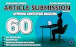 write content and do article submission to 60 high da website live link