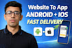 convert website to android app and ios app