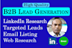 collect b2b lead generation and targeted email prospecting by using linkedin
