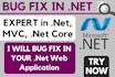 professionally fix bug in your asp dot net code, mvc, core