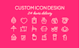 create vector line icons for mobile app, web