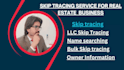 provide skip tracing service for real estate by tlo