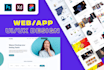 do ui ux design, adobe xd, figma web ui or mockup psd