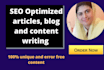 do SEO article, blog, content writing, and rewriting