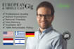 translate german, dutch, hebrew, greek languages manually