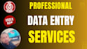 do data collection, data entry work and data scraping