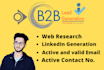 provide targeted b2b lead generation and web research