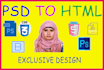 convert PSD pages into a responsive HTML5 and css3