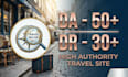 provide guest posts on high quality travel blogs da50 dr30