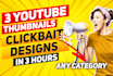 design youtube video thumbnail with viral video promotion