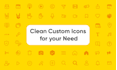 design clean custom icons for your app website or brand