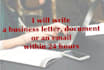 write a business letter, document or an email