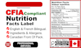 do cfia compliant canadian bilingual nutrition facts label