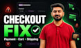 fix woocommerce checkout, payment, cart, and shipping errors