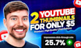 design 2 eye catching youtube thumbnails in 4 hours