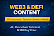write SEO crypto whitepaper, defi and blockchain articles