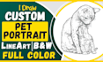 draw a professional dog or cat illustration for you