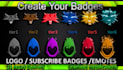 draw twitch emotes, twitch badges, twitch sub badges
