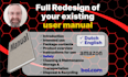 do a full redesign of your user manual for bol com, amazon, etsy, wish