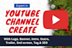 create attractive youtube channel with logo, art, intro, outro
