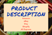 write product description and reviews for you
