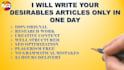 do article writing in one day
