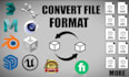 convert the 3d model to the format you want stl, glb, gltf