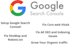 setup or fix issues of indexing,webmaster tool, sitemap