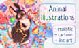 paint a cool illustration of an animal or fantasy creature