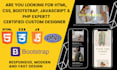 design website in HTML, CSS, javascript, bootstrap and PHP