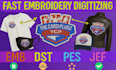do embroidery digitizing logo, pes, jef, dst file in 1 hour embroidery design