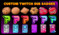 create express custom twitch sub badges, twitch emotes