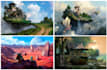 draw environment concept art, fantasy worlds