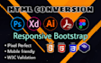 convert psd to html, xd to html, sketch to html, figma to html responsive