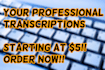 have your audio and video files transcribed into transcripts