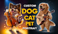 draw custom pet portrait, dog, cat portrait, royal, realistic, abstract artistic