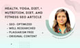 seo write an article for health, yoga, diet, nutrition, and fitness
