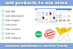 add 100 products manually to wix store