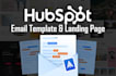 design hubspot email template and landing page