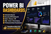 build power bi dashboards with interactive KPI reports and data visualization