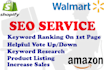 do seo for amazon, walmart keyword ranking on 1st page
